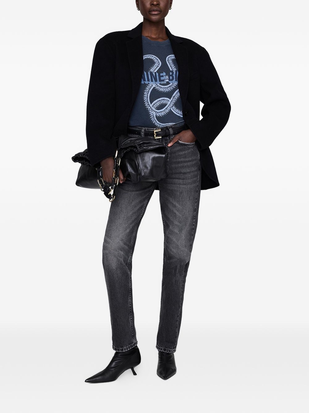 CAMISETA MC LILI NEGRA WASH LOGO PITON