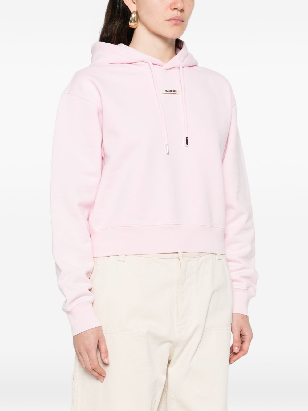 HOODIE ROSA LOGO NEGRO PARCHE