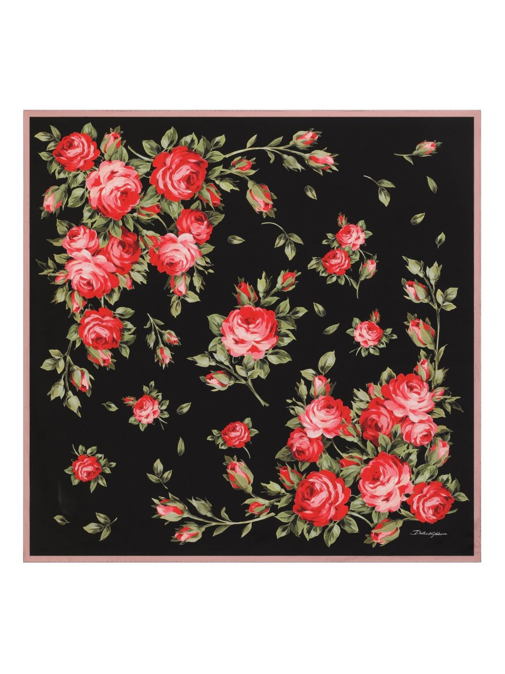FOULARD BOUQUET NEGRO ROSA EST FLORES