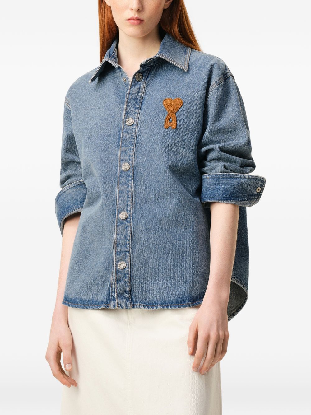 CAMISA DENIM OVER LOGO CAMEL PUNTO
