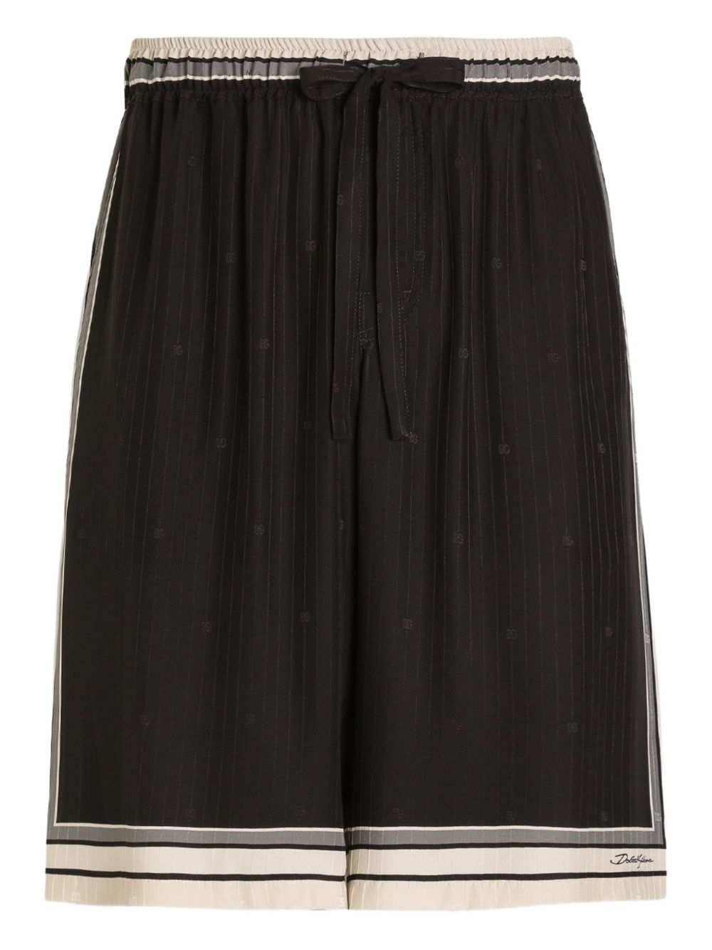 BERMUDA NEGRA SEDA COMBI RAYAS