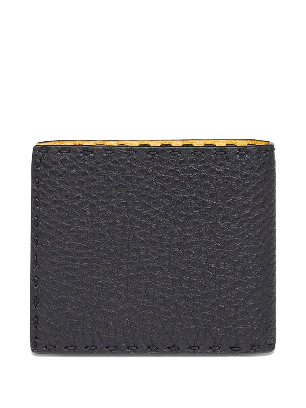 CARTERA BIFOLD NEGRA AMARILLA LOGO PLAT