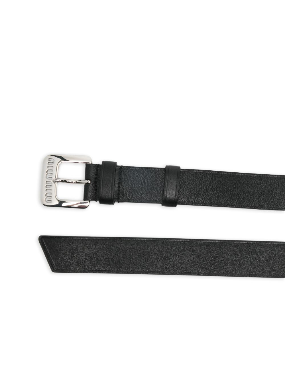 CINTURON NEGRO HEBILLA LOGO PLATEADA