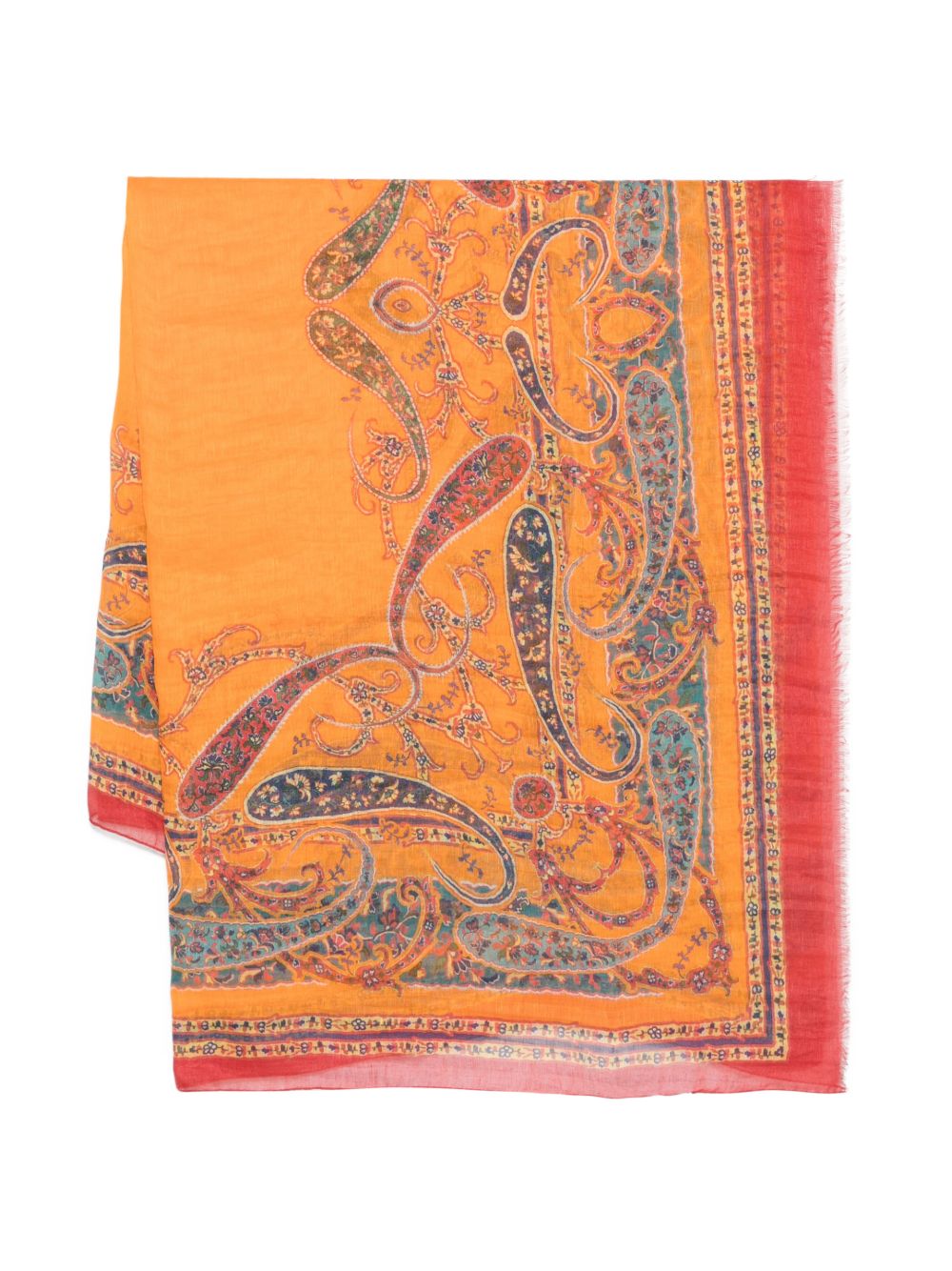 FOULARD NARANJA ROJO EST FLORES