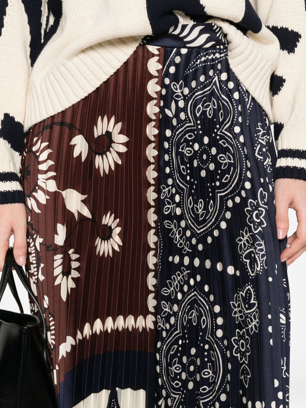 FALDA MILORD PLISADA MARRON MARINO ESTAM