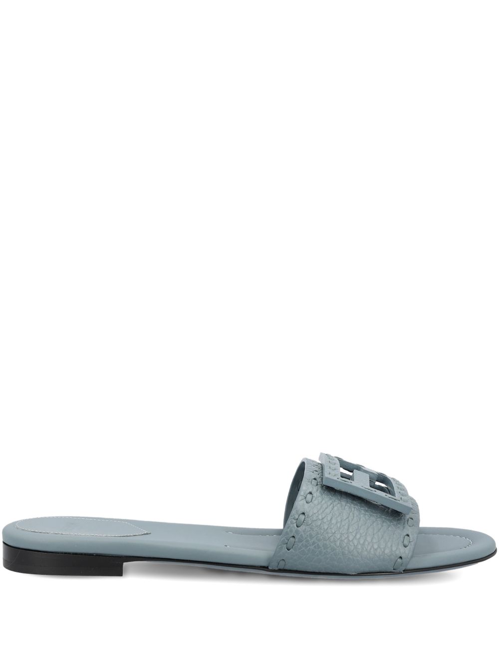 SANDALIA PIEL GRIS PLANA
