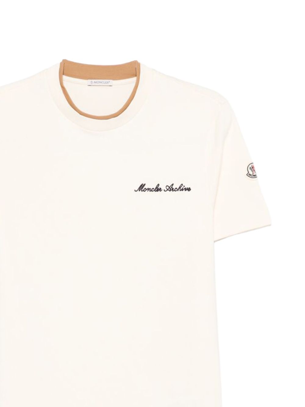 CAMISETA MC BEIGE CUELLO CAMEL