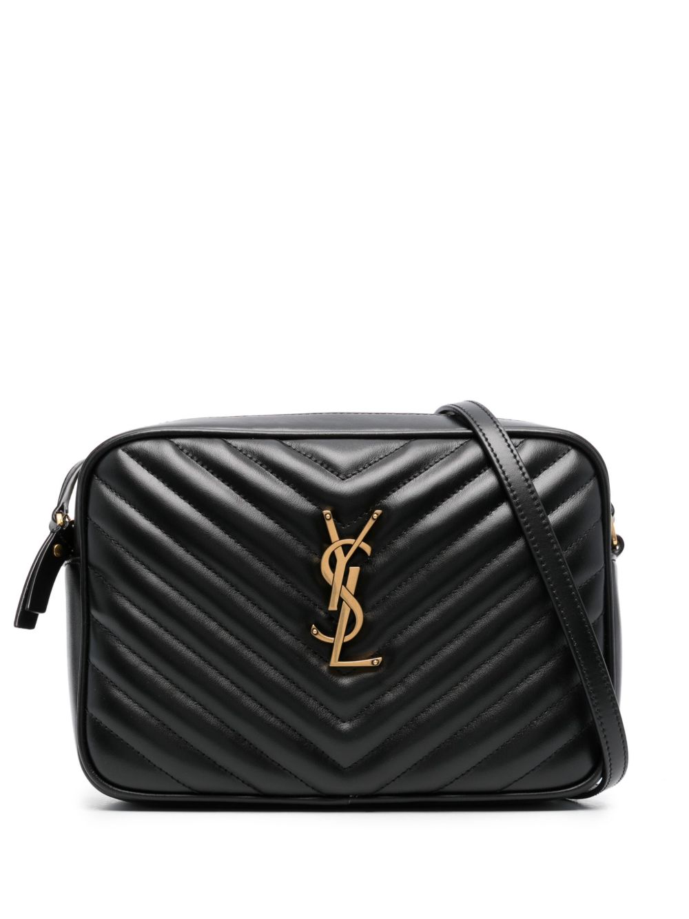 CROSSBODY LOU NEGRO LOGO DORADO
