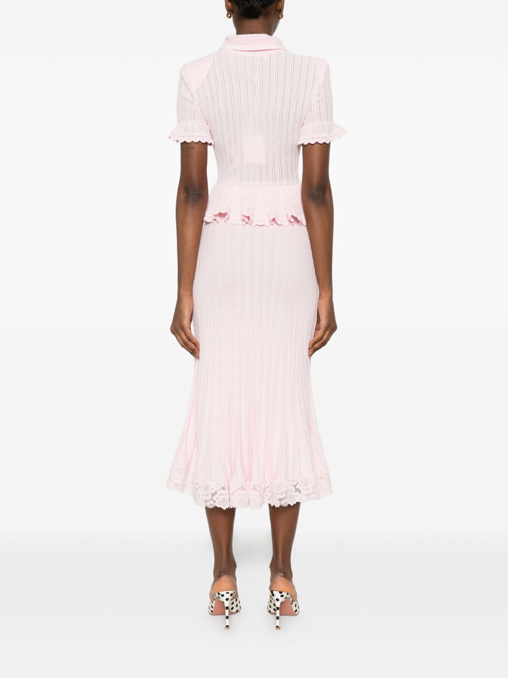 VESTIDO POINTELLE PUNTO ROSA BORDADO