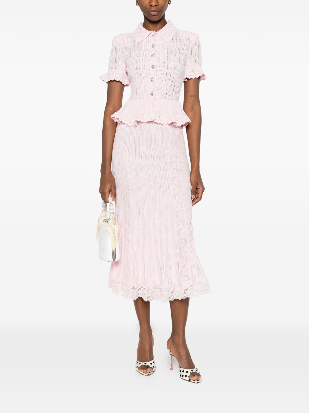 VESTIDO POINTELLE PUNTO ROSA BORDADO