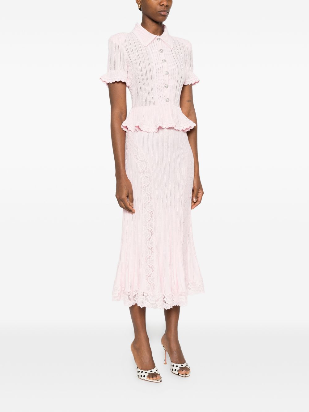 VESTIDO POINTELLE PUNTO ROSA BORDADO