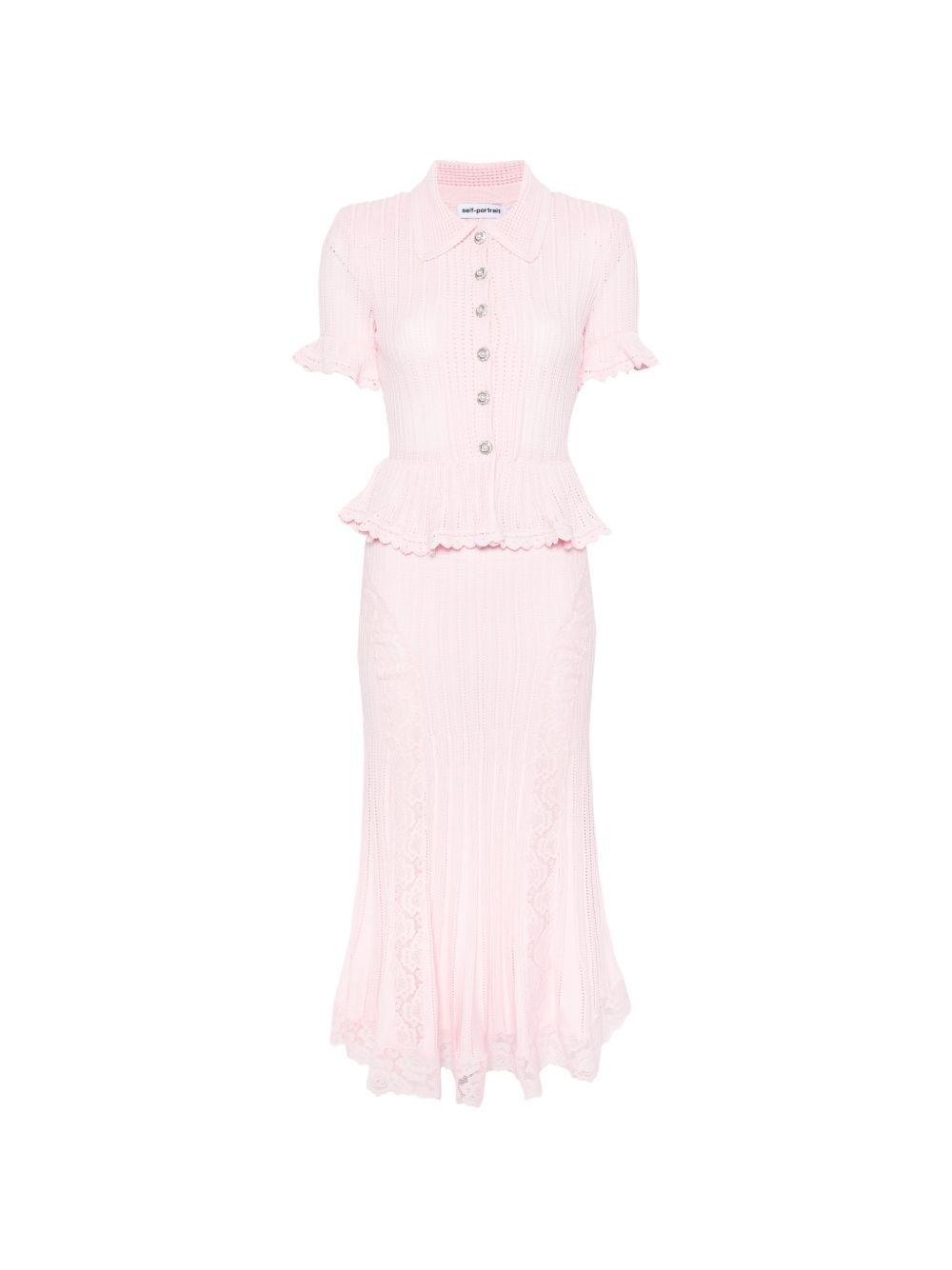 VESTIDO POINTELLE PUNTO ROSA BORDADO