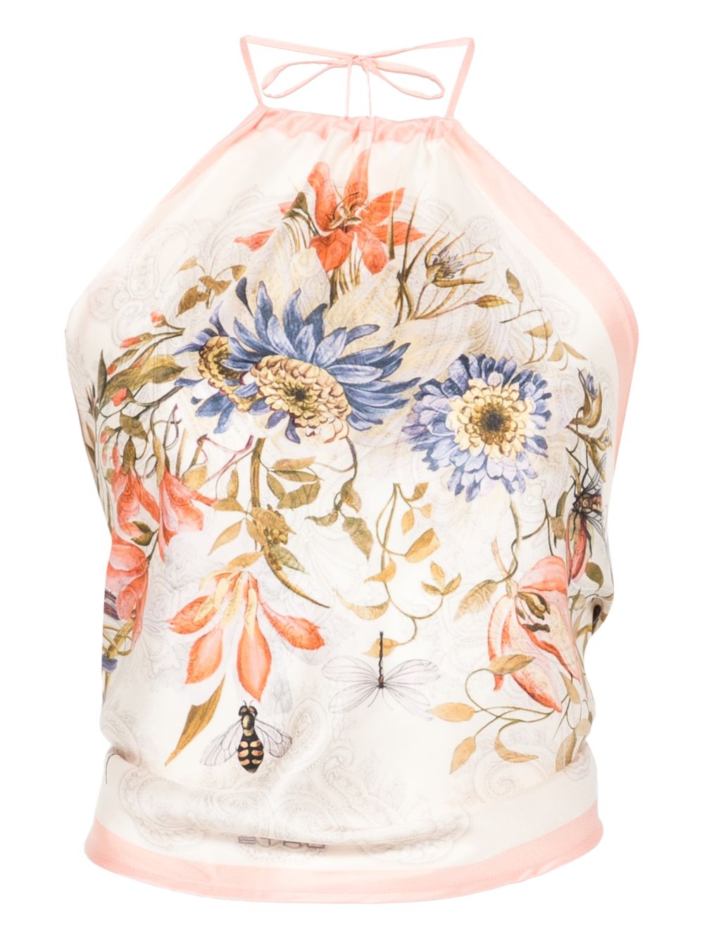 TOP ROSA EST FLORES COGIDO AL CUELLO