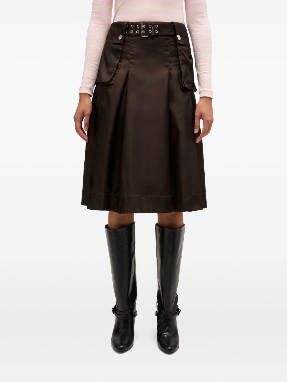 FALDA DUCHESSE CHOCOLATE CON CINTURON