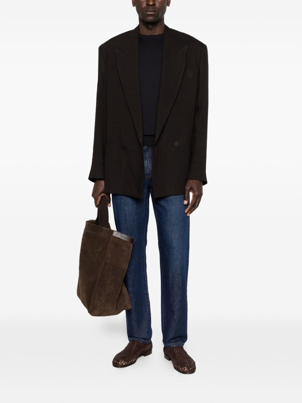 PANTALON JEAN DENIM CLARO ETIQ MARRON