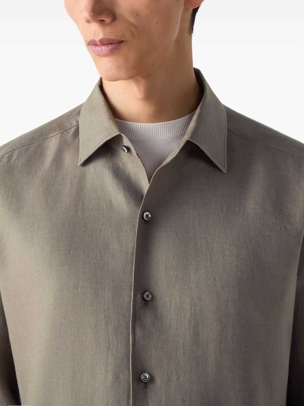 CAMISA LINO GRIS OSCURO
