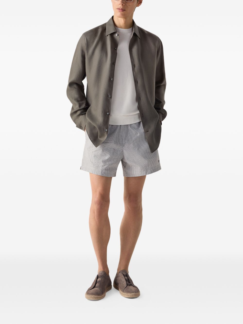 CAMISA LINO GRIS OSCURO