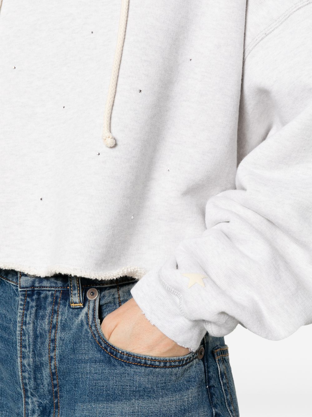 HOODIE VINTAGE GRIS CORTA DET BRILLOS